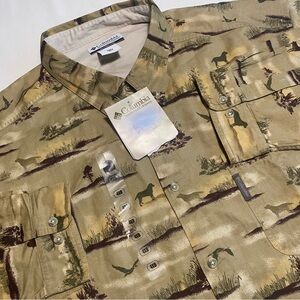 Columbia Button Up Shirt Men 4XB River Retriever Dogs Hunting Club Woods Bird